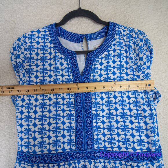 New! Vineyard Vines Hydrangea Geo Tiered‎ Dress blue, size tag marks XL - Picture 5 of 16